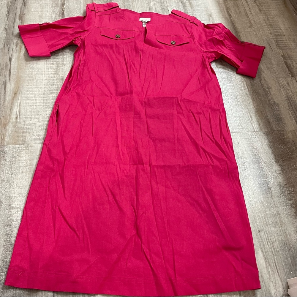Chico’s Pink Linen Blend Dress Size 1 Medium